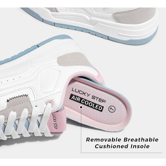 Women's Multicolor Lace Up Fashion Casual Sneakers Low Top Walking Shoes - Picture 3 of 6